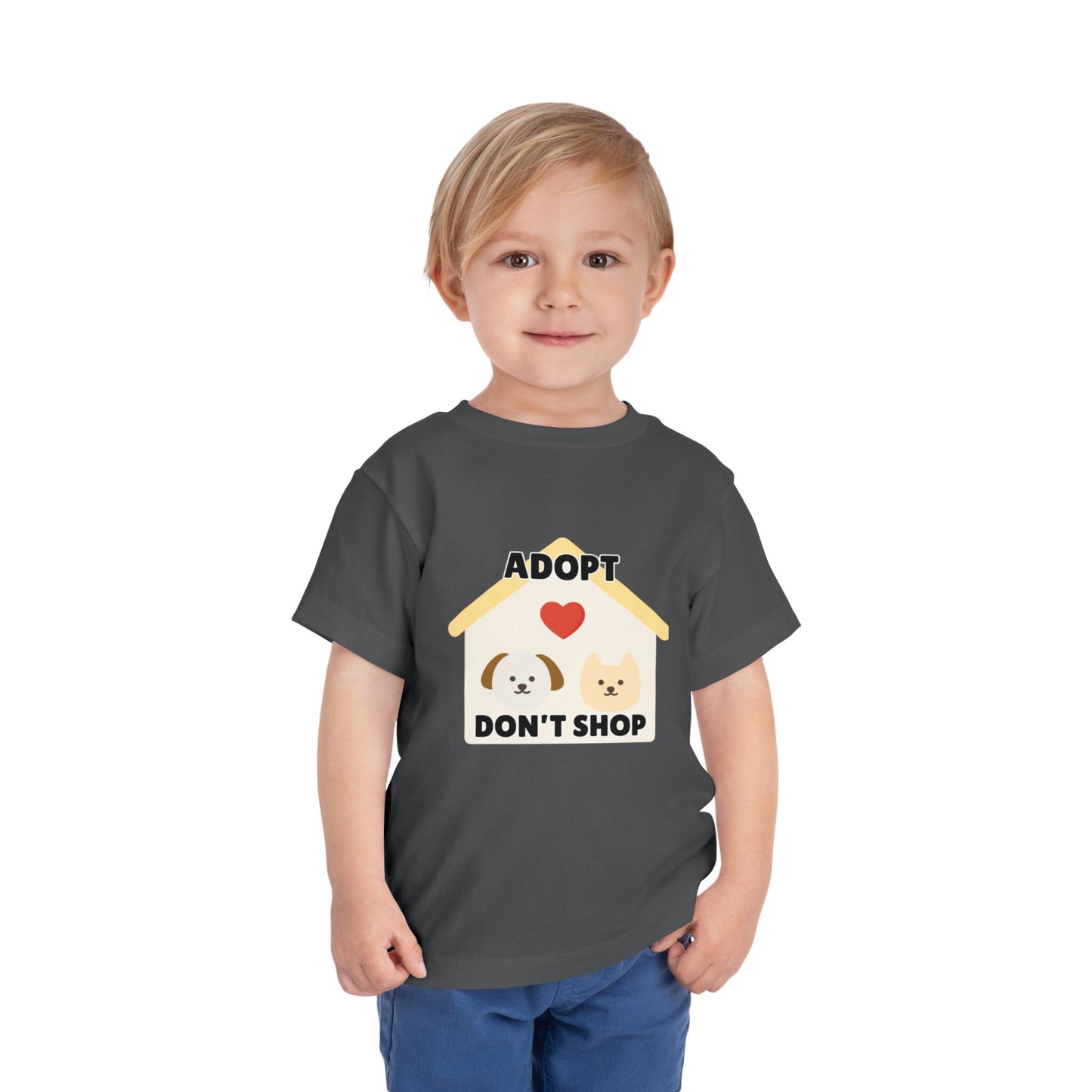 Toddler Sizes: Adopt Don't Shop Toddler Tee, Animal Rescue, Cute Animal Lover Shirt, Kids Apparel, Pet Adoption Awareness, Gift for Animal Lovers