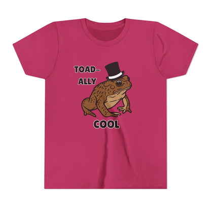 Toad-ally Cool Toad Youth Tee - Fun Frog Design Shirt for Kids, Funny Toad T-Shirt