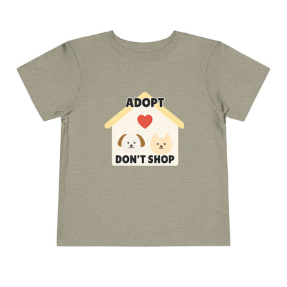 Toddler Sizes: Adopt Don't Shop Toddler Tee, Animal Rescue, Cute Animal Lover Shirt, Kids Apparel, Pet Adoption Awareness, Gift for Animal Lovers