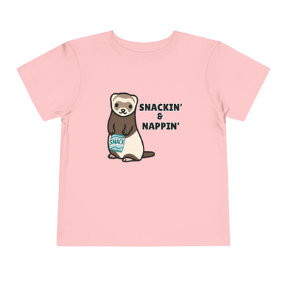 Toddler Sizes: Snackin' and Nappin' Ferret T-Shirt, Adorable Toddler Tee - Snackin' & Nappin', Ferrets, Snacks, Cute Kids Shirt, Birthday Gift, Nursery Wear, Fun Toddler Apparel