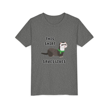 Funny Animal Youth Tee, 'This Shirt Saves Lives' T-Shirt, Cute Kids Shirt, Animal Lover Gift, Animal Rescue