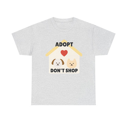 Adult Sizes: Adopt Don't Shop Tee, Animal Lover T-Shirt, Animal Rescue Pet Adoption Awareness Shirt, Unisex Cotton T-Shirt, Gift for Dog Lovers
