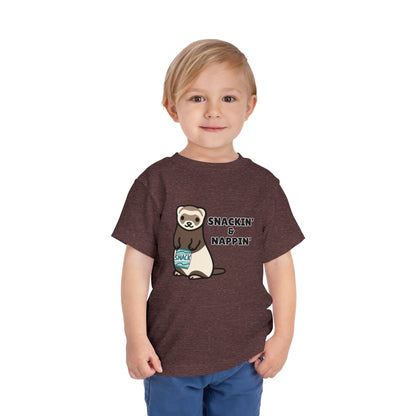 Toddler Sizes: Snackin' and Nappin' Ferret T-Shirt, Adorable Toddler Tee - Snackin' & Nappin', Ferrets, Snacks, Cute Kids Shirt, Birthday Gift, Nursery Wear, Fun Toddler Apparel