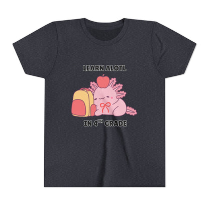 Learn Alotl in -- Grade (Customizable) Axolotl Back to School Youth Short Sleeve Tee