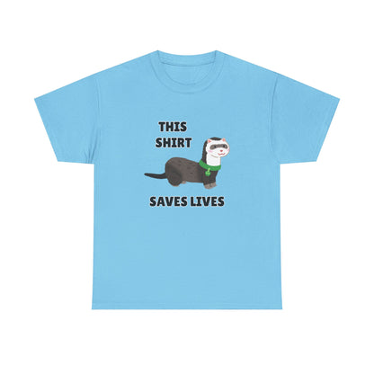 Adult Sizes: This Shirt Saves Lives Cute Animal Rescue Tee, Funny T-Shirt for Animal Lovers, Gift for Pet Adoption, Eco-Friendly Humor Shirt, Unique Casual Wear