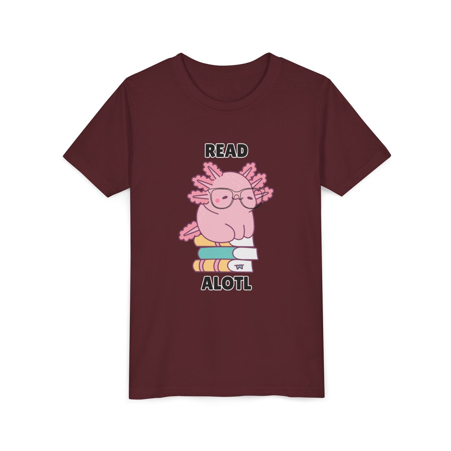 Youth Short Sleeve Tee Read Alotls Design - Fun Kids' Tee, Perfect for Book Lovers, Reading Theme, School Wear