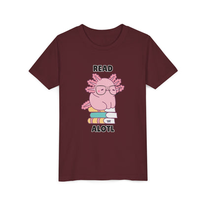 Youth Short Sleeve Tee Read Alotls Design - Fun Kids' Tee, Perfect for Book Lovers, Reading Theme, School Wear