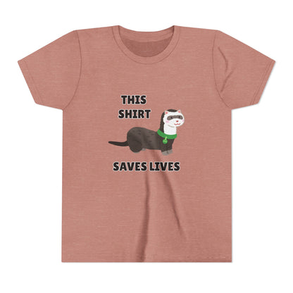 Funny Animal Youth Tee, 'This Shirt Saves Lives' T-Shirt, Cute Kids Shirt, Animal Lover Gift, Animal Rescue