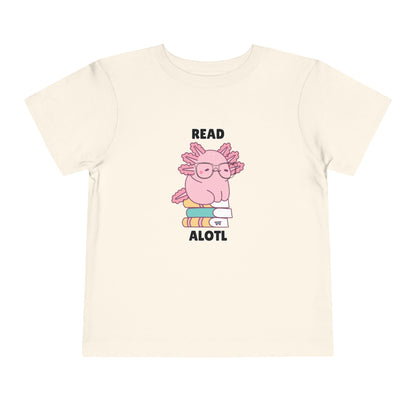Toddler Sizes: Read Alotl Axolotl Cute Toddler Tee - "Read Alotl" Design, Kids' Short Sleeve T-Shirt, Gift for Book Lovers, Fun Reading Apparel, Toddler Gift Idea