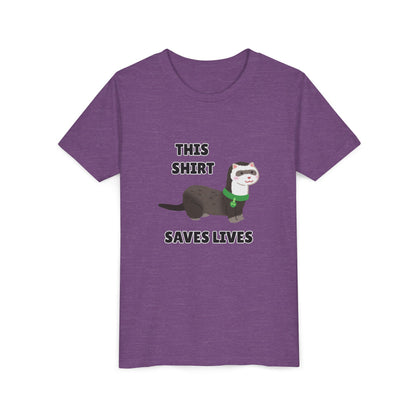 Funny Animal Youth Tee, 'This Shirt Saves Lives' T-Shirt, Cute Kids Shirt, Animal Lover Gift, Animal Rescue