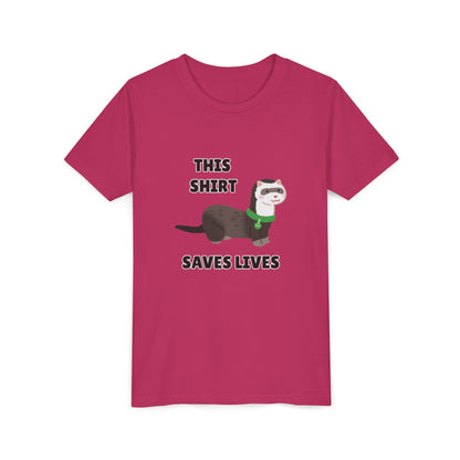 Funny Animal Youth Tee, 'This Shirt Saves Lives' T-Shirt, Cute Kids Shirt, Animal Lover Gift, Animal Rescue