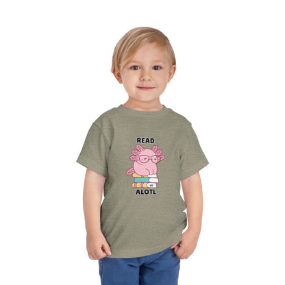 Toddler Sizes: Read Alotl Axolotl Cute Toddler Tee - "Read Alotl" Design, Kids' Short Sleeve T-Shirt, Gift for Book Lovers, Fun Reading Apparel, Toddler Gift Idea