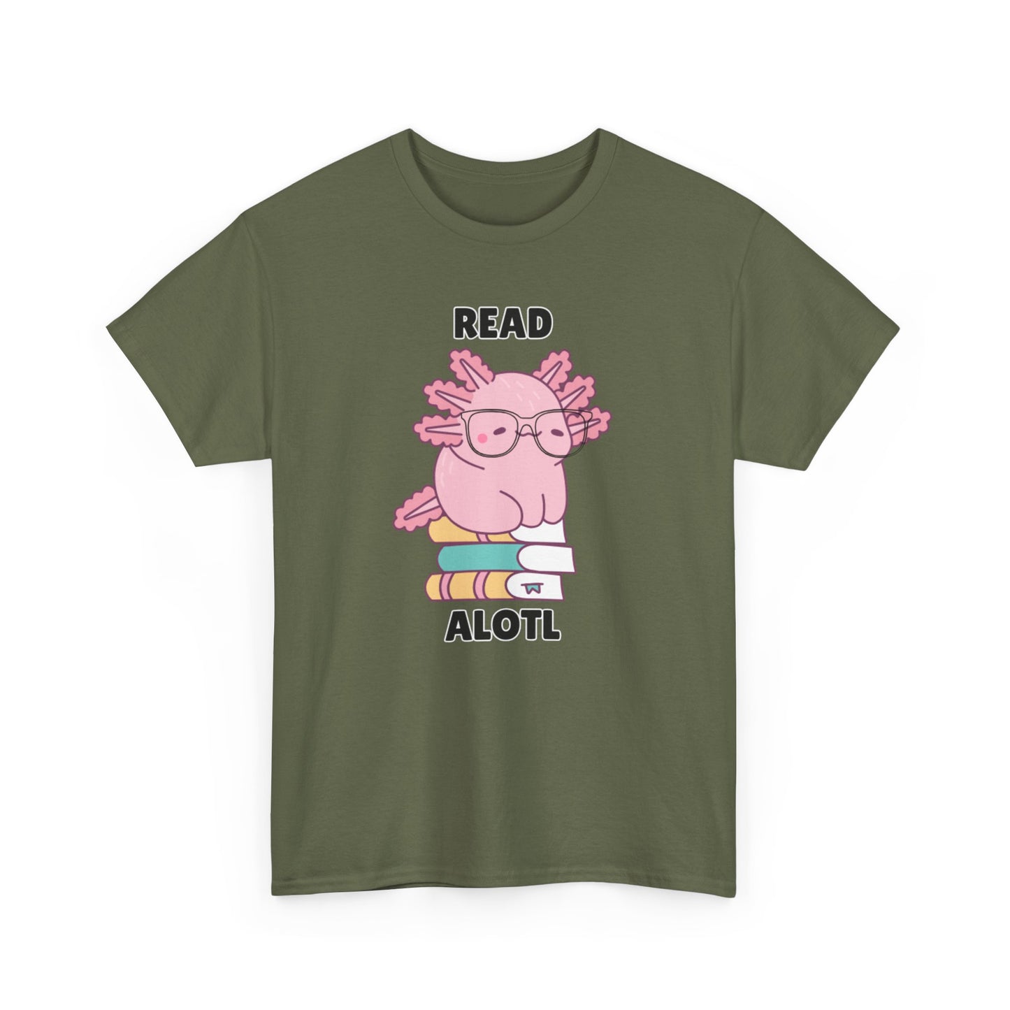 Adult Sizes: Read Alotl Cute Axolotl Reading Tee, Perfect for Book Lovers, Gifts for Readers, Fun Graphic Shirt, Animal Lover Apparel, Axolotl Merchandise