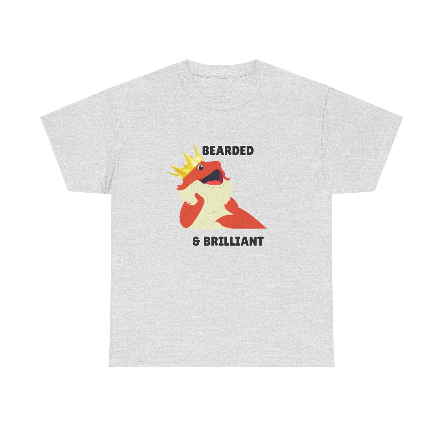 Adult Sizes: Bearded & Brilliant Bearded Dragon Crown Tee, Fun Graphic T-Shirt, Unique Gift for Geeks, Casual Wear, Birthday Present, Quirky Humor Shirt