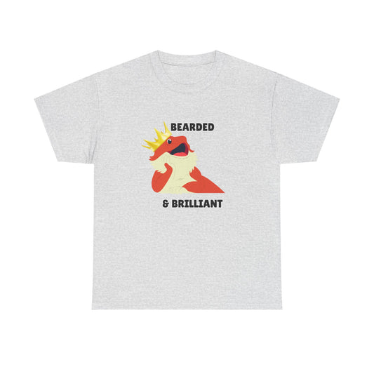 Adult Sizes: Bearded & Brilliant Bearded Dragon Crown Tee, Fun Graphic T-Shirt, Unique Gift for Geeks, Casual Wear, Birthday Present, Quirky Humor Shirt