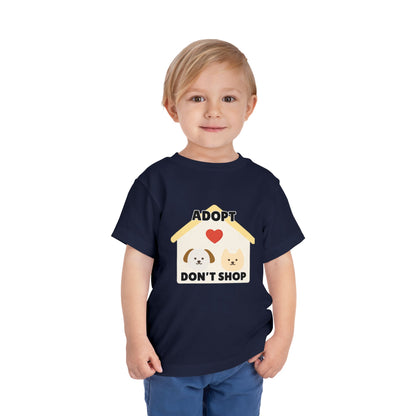 Toddler Sizes: Adopt Don't Shop Toddler Tee, Animal Rescue, Cute Animal Lover Shirt, Kids Apparel, Pet Adoption Awareness, Gift for Animal Lovers