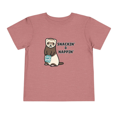 Toddler Sizes: Snackin' and Nappin' Ferret T-Shirt, Adorable Toddler Tee - Snackin' & Nappin', Ferrets, Snacks, Cute Kids Shirt, Birthday Gift, Nursery Wear, Fun Toddler Apparel