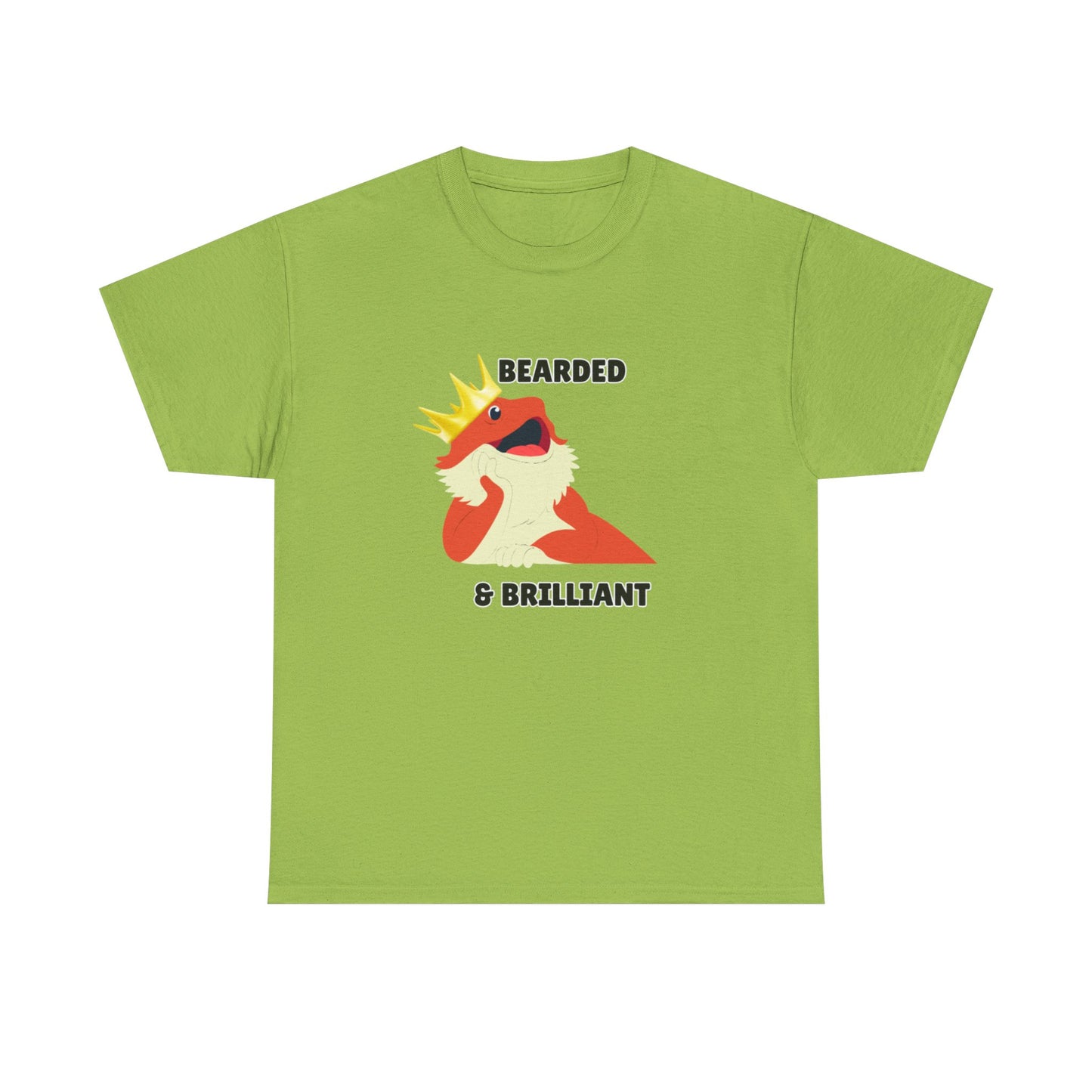 Adult Sizes: Bearded & Brilliant Bearded Dragon Crown Tee, Fun Graphic T-Shirt, Unique Gift for Geeks, Casual Wear, Birthday Present, Quirky Humor Shirt