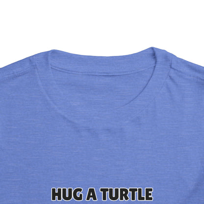 Toddler Sizes: Hug a Turtle Short Sleeve Tee - Hug a Turtle, Cute Kids Shirt, Funny Animal Tee, Eco-Friendly Gift, Summer Outfit