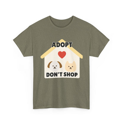 Adult Sizes: Adopt Don't Shop Tee, Animal Lover T-Shirt, Animal Rescue Pet Adoption Awareness Shirt, Unisex Cotton T-Shirt, Gift for Dog Lovers