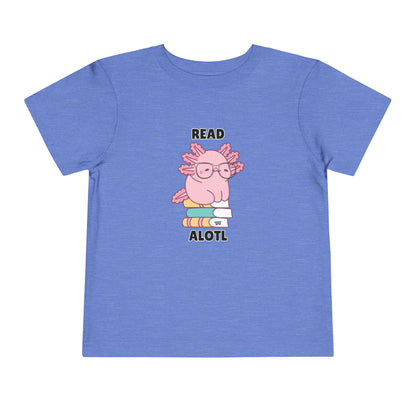 Toddler Sizes: Read Alotl Axolotl Cute Toddler Tee - "Read Alotl" Design, Kids' Short Sleeve T-Shirt, Gift for Book Lovers, Fun Reading Apparel, Toddler Gift Idea