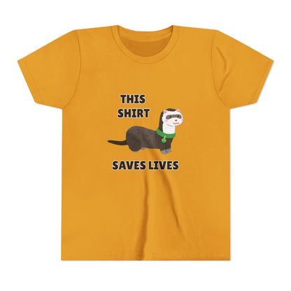 Funny Animal Youth Tee, 'This Shirt Saves Lives' T-Shirt, Cute Kids Shirt, Animal Lover Gift, Animal Rescue