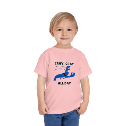 Toddler Sizes: Cray Cray All Day Crayfish Mini Lobster T-Shirt, Cray Cray All Day Tee, Blue Crayfish, Cute Kids Shirt, Funny Summer Shirt, Nautical Ocean Party Outfit, Gift for Little Ones