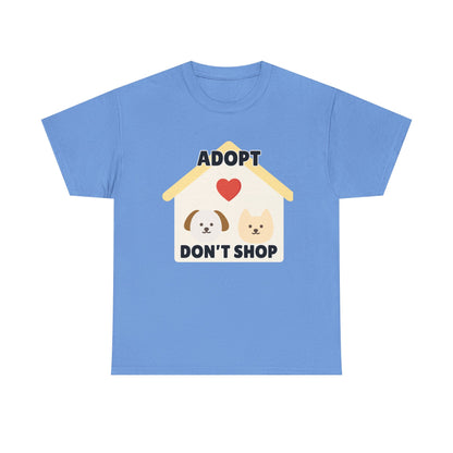 Adult Sizes: Adopt Don't Shop Tee, Animal Lover T-Shirt, Animal Rescue Pet Adoption Awareness Shirt, Unisex Cotton T-Shirt, Gift for Dog Lovers