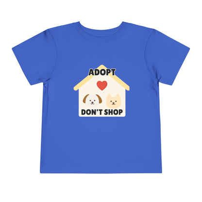 Toddler Sizes: Adopt Don't Shop Toddler Tee, Animal Rescue, Cute Animal Lover Shirt, Kids Apparel, Pet Adoption Awareness, Gift for Animal Lovers