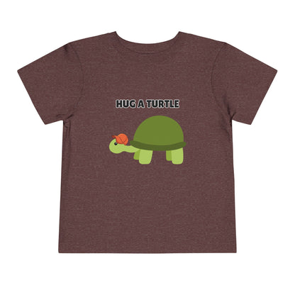 Toddler Sizes: Hug a Turtle Short Sleeve Tee - Hug a Turtle, Cute Kids Shirt, Funny Animal Tee, Eco-Friendly Gift, Summer Outfit