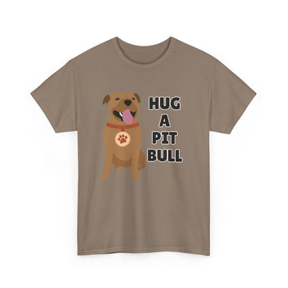 Adult Sizes: Hug a Pit Bull Tee, Animal Rescue T-Shirt, Pit Bull Adoption, Unisex Dog Lover Shirt, Funny Pet Owner Gift, Cute Animal Apparel, Adoption Awareness T-Shirt