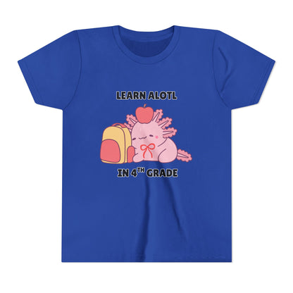 Learn Alotl in -- Grade (Customizable) Axolotl Back to School Youth Short Sleeve Tee