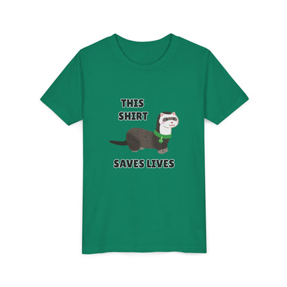Funny Animal Youth Tee, 'This Shirt Saves Lives' T-Shirt, Cute Kids Shirt, Animal Lover Gift, Animal Rescue