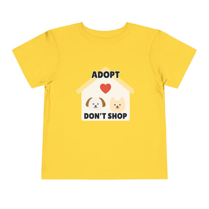 Toddler Sizes: Adopt Don't Shop Toddler Tee, Animal Rescue, Cute Animal Lover Shirt, Kids Apparel, Pet Adoption Awareness, Gift for Animal Lovers