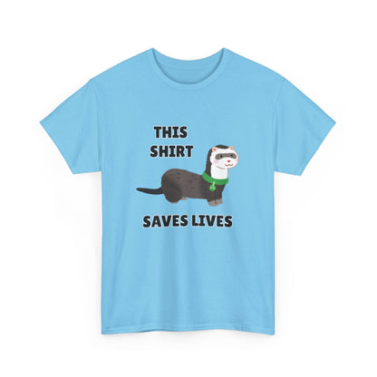 Adult Sizes: This Shirt Saves Lives Cute Animal Rescue Tee, Funny T-Shirt for Animal Lovers, Gift for Pet Adoption, Eco-Friendly Humor Shirt, Unique Casual Wear