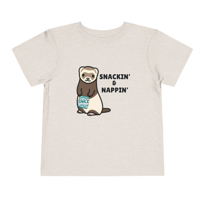 Toddler Sizes: Snackin' and Nappin' Ferret T-Shirt, Adorable Toddler Tee - Snackin' & Nappin', Ferrets, Snacks, Cute Kids Shirt, Birthday Gift, Nursery Wear, Fun Toddler Apparel