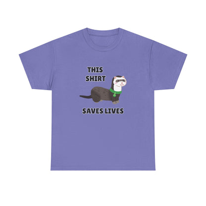 Adult Sizes: This Shirt Saves Lives Cute Animal Rescue Tee, Funny T-Shirt for Animal Lovers, Gift for Pet Adoption, Eco-Friendly Humor Shirt, Unique Casual Wear