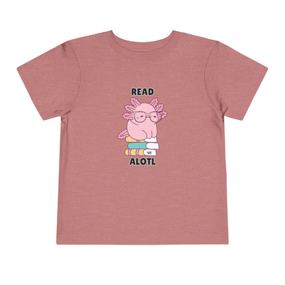 Toddler Sizes: Read Alotl Axolotl Cute Toddler Tee - "Read Alotl" Design, Kids' Short Sleeve T-Shirt, Gift for Book Lovers, Fun Reading Apparel, Toddler Gift Idea