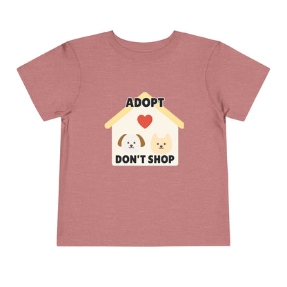Toddler Sizes: Adopt Don't Shop Toddler Tee, Animal Rescue, Cute Animal Lover Shirt, Kids Apparel, Pet Adoption Awareness, Gift for Animal Lovers