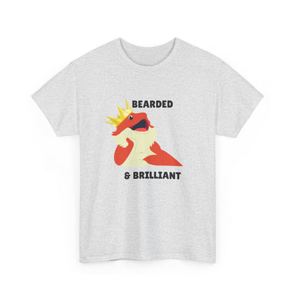 Adult Sizes: Bearded & Brilliant Bearded Dragon Crown Tee, Fun Graphic T-Shirt, Unique Gift for Geeks, Casual Wear, Birthday Present, Quirky Humor Shirt