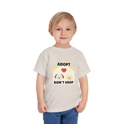 Toddler Sizes: Adopt Don't Shop Toddler Tee, Animal Rescue, Cute Animal Lover Shirt, Kids Apparel, Pet Adoption Awareness, Gift for Animal Lovers