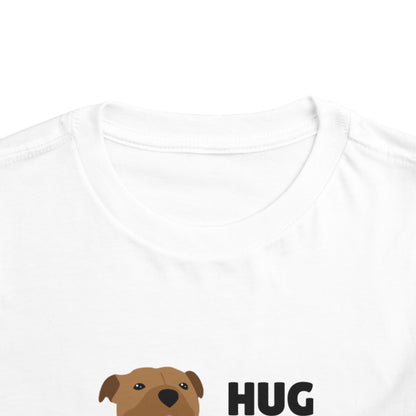 Toddler Sizes: Hug a Pitbull, Animal Rescue, Animal Adoption, Pit Bull Love Tee - Cute Short Sleeve Shirt for Kids, Animal Lovers Gift, Dog Lover Apparel, Playful Toddler Outfit, Funny Pet Tee