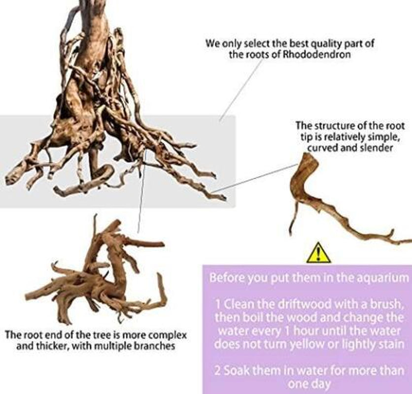 Vmiapxo 8 Pack Natural Driftwood for Aquarium, Aquarium Decor Spider Wood