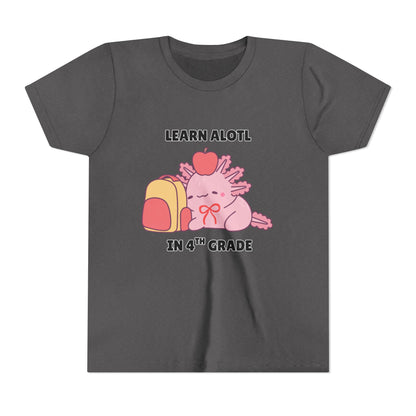 Learn Alotl in -- Grade (Customizable) Axolotl Back to School Youth Short Sleeve Tee