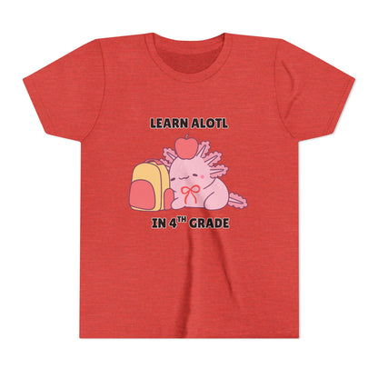 Learn Alotl in -- Grade (Customizable) Axolotl Back to School Youth Short Sleeve Tee