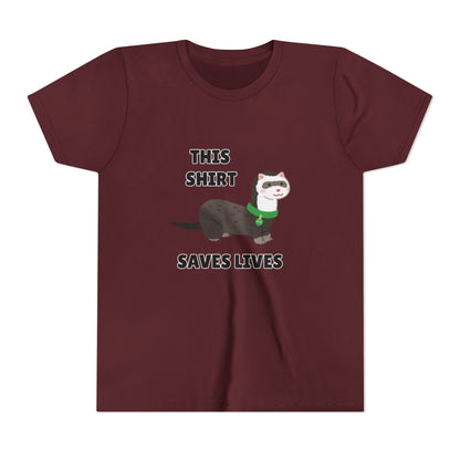 Funny Animal Youth Tee, 'This Shirt Saves Lives' T-Shirt, Cute Kids Shirt, Animal Lover Gift, Animal Rescue