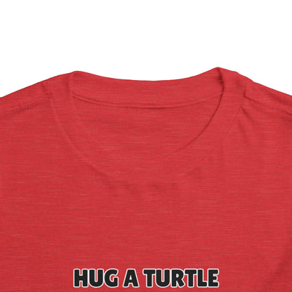 Toddler Sizes: Hug a Turtle Short Sleeve Tee - Hug a Turtle, Cute Kids Shirt, Funny Animal Tee, Eco-Friendly Gift, Summer Outfit