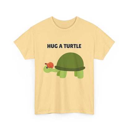Adult Sizes: Hug a Turtle Unisex Tee | Cute Animal Shirt, Eco-Friendly Fashion, Turtle Lover Gift, Sustainable Apparel, Fun Graphic Tee