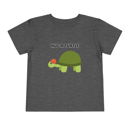 Toddler Sizes: Hug a Turtle Short Sleeve Tee - Hug a Turtle, Cute Kids Shirt, Funny Animal Tee, Eco-Friendly Gift, Summer Outfit