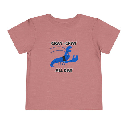Toddler Sizes: Cray Cray All Day Crayfish Mini Lobster T-Shirt, Cray Cray All Day Tee, Blue Crayfish, Cute Kids Shirt, Funny Summer Shirt, Nautical Ocean Party Outfit, Gift for Little Ones